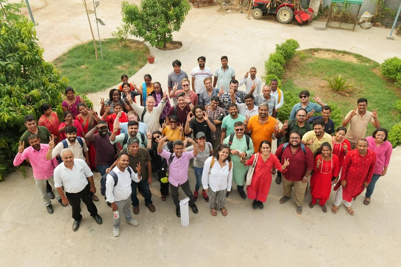 Community members and programme participants gathered together at SumArth Kendra